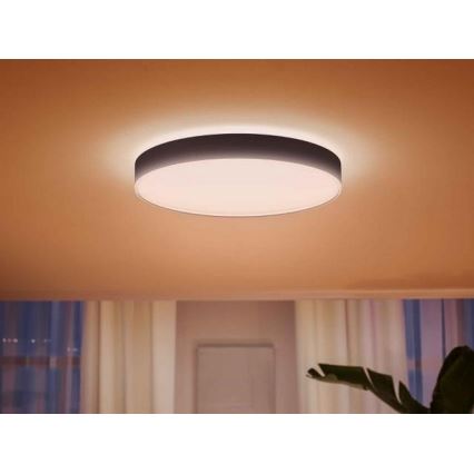 Philips - LED Stmievateľné stropné svietidlo Hue LED/48W/230V 2200-6500K pr. 551 mm čierna + diaľkové ovládanie