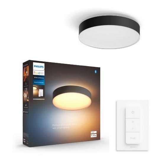 Philips - LED Stmievateľné stropné svietidlo Hue LED/19,2W/230V 2200-6500K pr. 381 mm čierna + diaľkové ovládanie