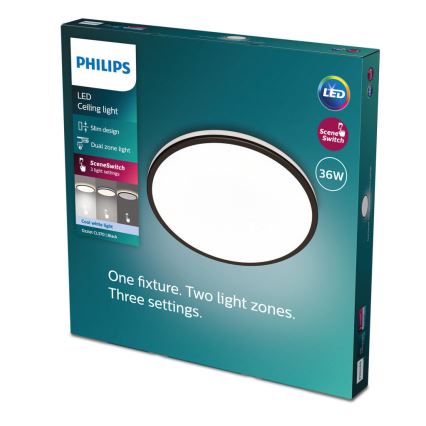 Philips - LED Stmievateľné stropné svietidlo SCENE SWITCH LED/36W/230V pr. 50 cm 4000K čierna