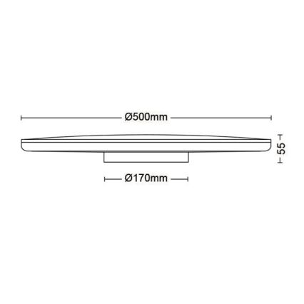 Philips - LED Stmievateľné stropné svietidlo SCENE SWITCH LED/36W/230V pr. 50 cm 4000K čierna