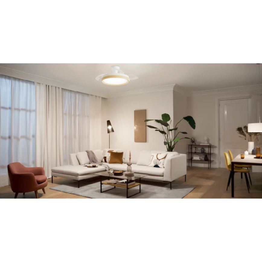 Philips - LED stmievateľné stropné svietidlo s ventilátorom BLISS LED/35W/230V hnedé + diaľkové ovládanie