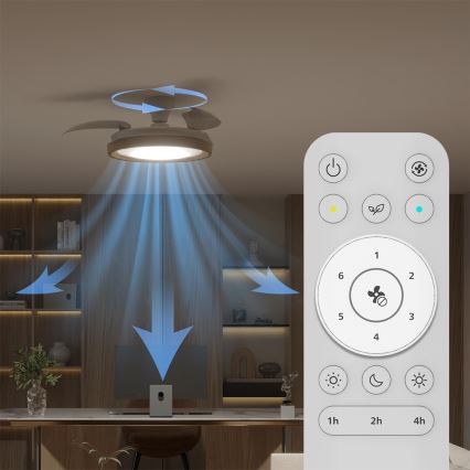 Philips - LED stmievateľné stropné svietidlo s ventilátorom BLISS LED/35W/230V hnedé + diaľkové ovládanie