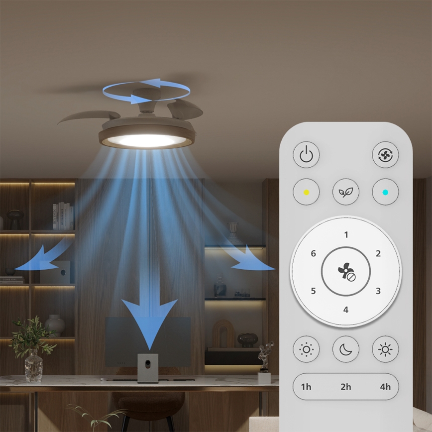 Philips - LED stmievateľné stropné svietidlo s ventilátorom BLISS LED/35W/230V hnedé + diaľkové ovládanie