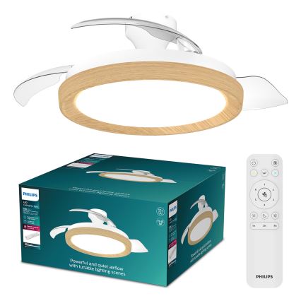 Philips - LED stmievateľné stropné svietidlo s ventilátorom BLISS LED/35W/230V hnedé + diaľkové ovládanie