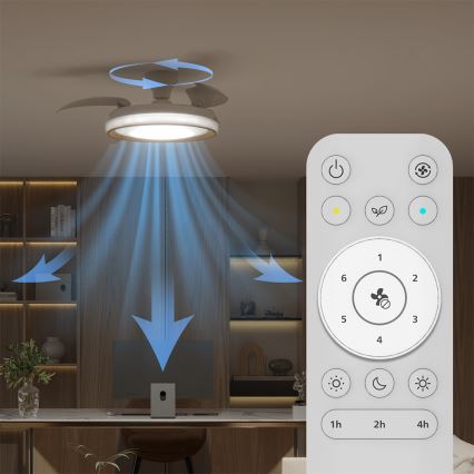Philips - LED Stmievateľné stropné svietidlo s ventilátorom BLISS LED/35W/230V zlaté + diaľkové ovládanie
