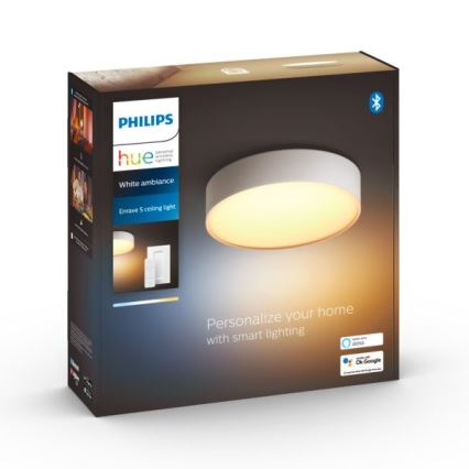 Philips - LED Stmievateľné stropné svietidlo Hue LED/9,6W/230V 2200–6500K pr. 261 mm biela + diaľkové ovládanie