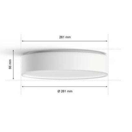 Philips - LED Stmievateľné stropné svietidlo Hue LED/9,6W/230V 2200–6500K pr. 261 mm biela + diaľkové ovládanie