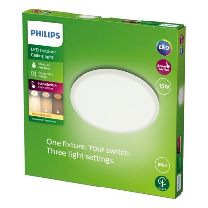 Philips - LED Stmievateľné vonkajšie svietidlo SCENE SWITCH LED/15W/230V IP54 biela