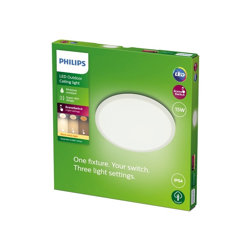 Philips - LED Stmievateľné vonkajšie svietidlo SCENE SWITCH LED/15W/230V IP54 biela