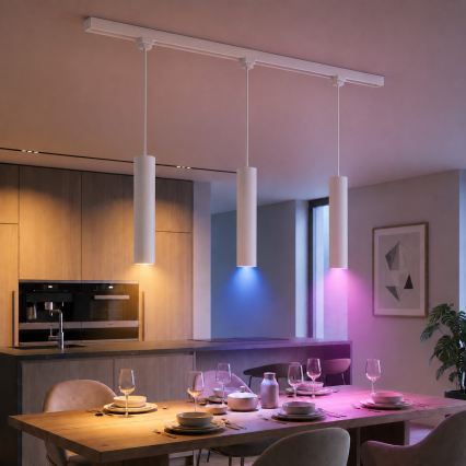 Philips - LED RGBW stmievateľný luster na lanku pre lištový systém EASYLINK HUE 3xGU10/4,7W/230V 2200-6500K 1m biela + Hue bridge