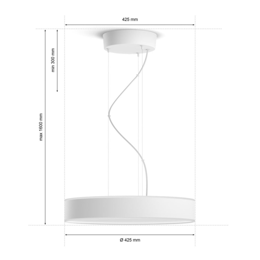 Philips - LED Stmievateľný luster na lanku Hue LED/33,5W/230V 2200-6500K biela + diaľkové ovládanie