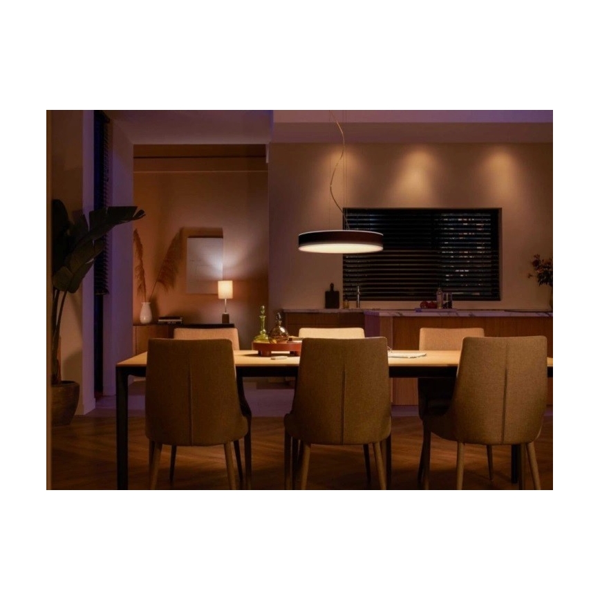 Philips - LED Stmievateľný luster na lanku Hue LED/33,5W/230V 2200-6500K čierna + diaľkové ovládanie