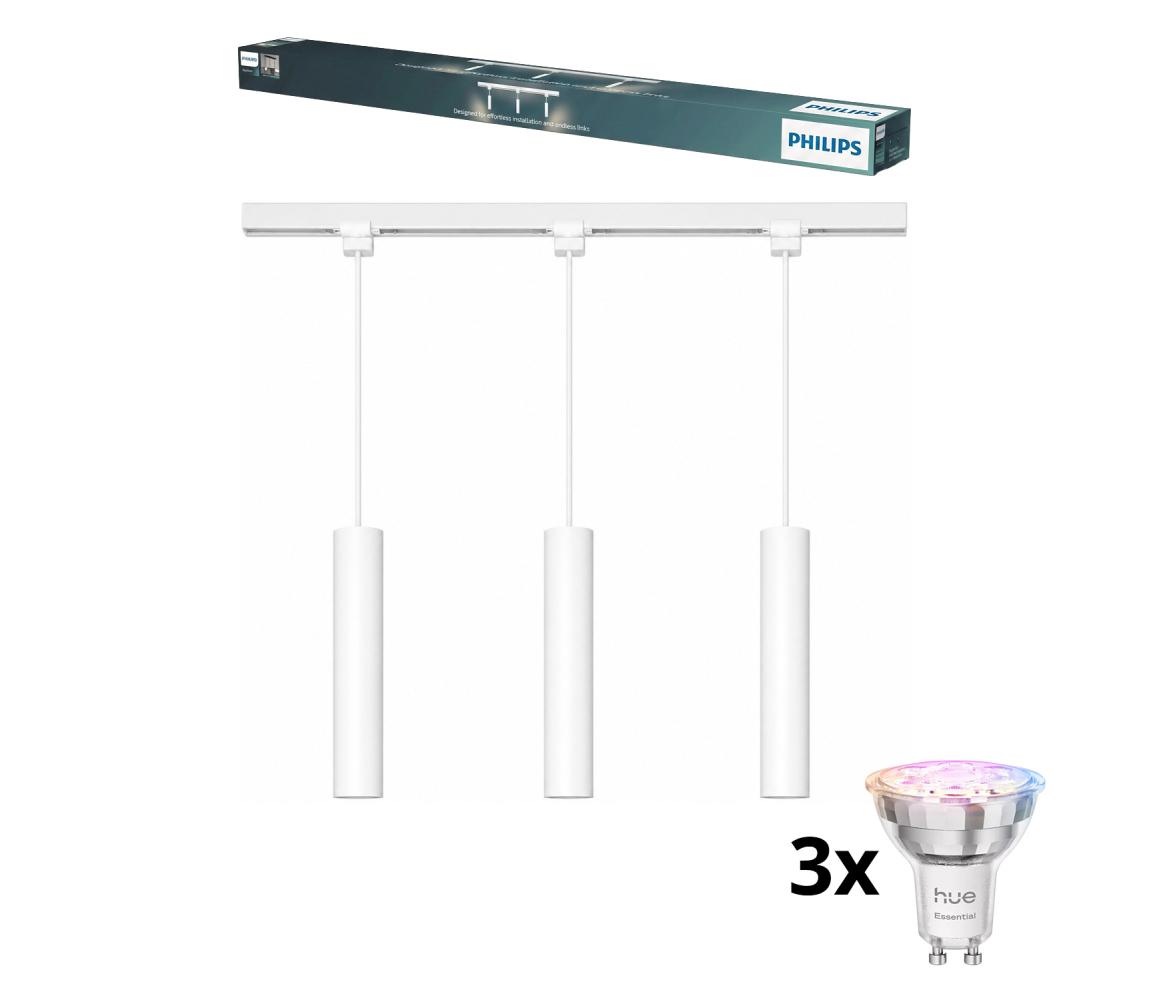 Philips - LED stmievateľný luster na lanku v lištovom systéme EASYLINK 3xGU10/4,7W/230V 1 m biela P7615+3xP7029