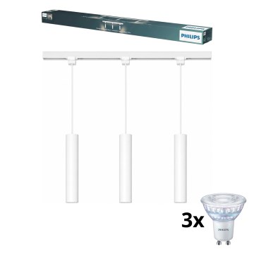 Philips - LED stmievateľný luster na lanku v lištovom systéme EASYLINK 3xGU10/7W/230V 1m biely