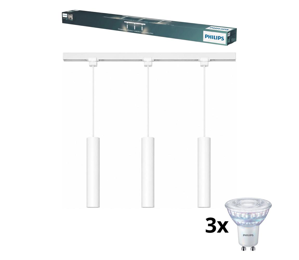 Philips - LED stmievateľný luster s lankom v lištovom systéme EASYLINK 3xGU10/6,2W/230V 1m biela P7615+3xP4914