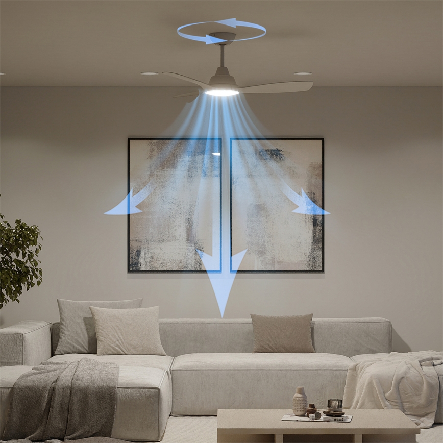Philips - LED stmievateľný stropný ventilátor OLAS LED/24W/230V priemer 106 cm biela + diaľkové ovládanie