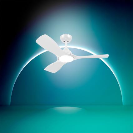 Philips - LED stmievateľný stropný ventilátor OLAS LED/24W/230V priemer 106 cm biela + diaľkové ovládanie