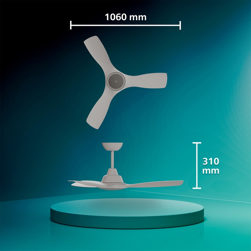 Philips - LED stmievateľný stropný ventilátor OLAS LED/24W/230V priemer 106 cm biela + diaľkové ovládanie