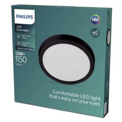 Philips - LED Stropné svietidlo LED/12W/230V 2700K čierna