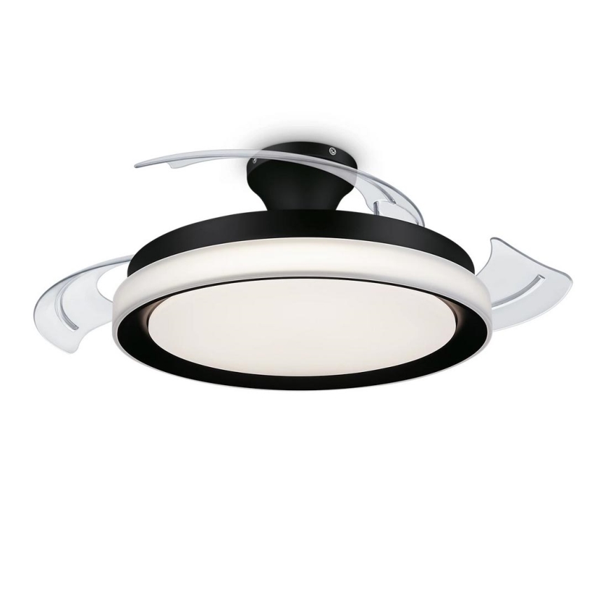 Philips-LED Stropné svietidlo s ventilátorom BLISS LED/35W/230V 5500/4000/2700K čierna + diaľkové ovládanie