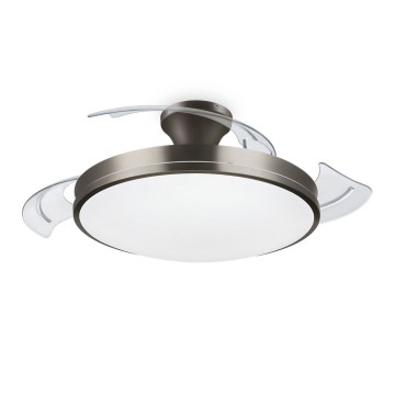 Philips - LED Stropné svietidlo s ventilátorom BLISS LED/35W/230V 5500/4000/2700K niklové + diaľkové ovládanie