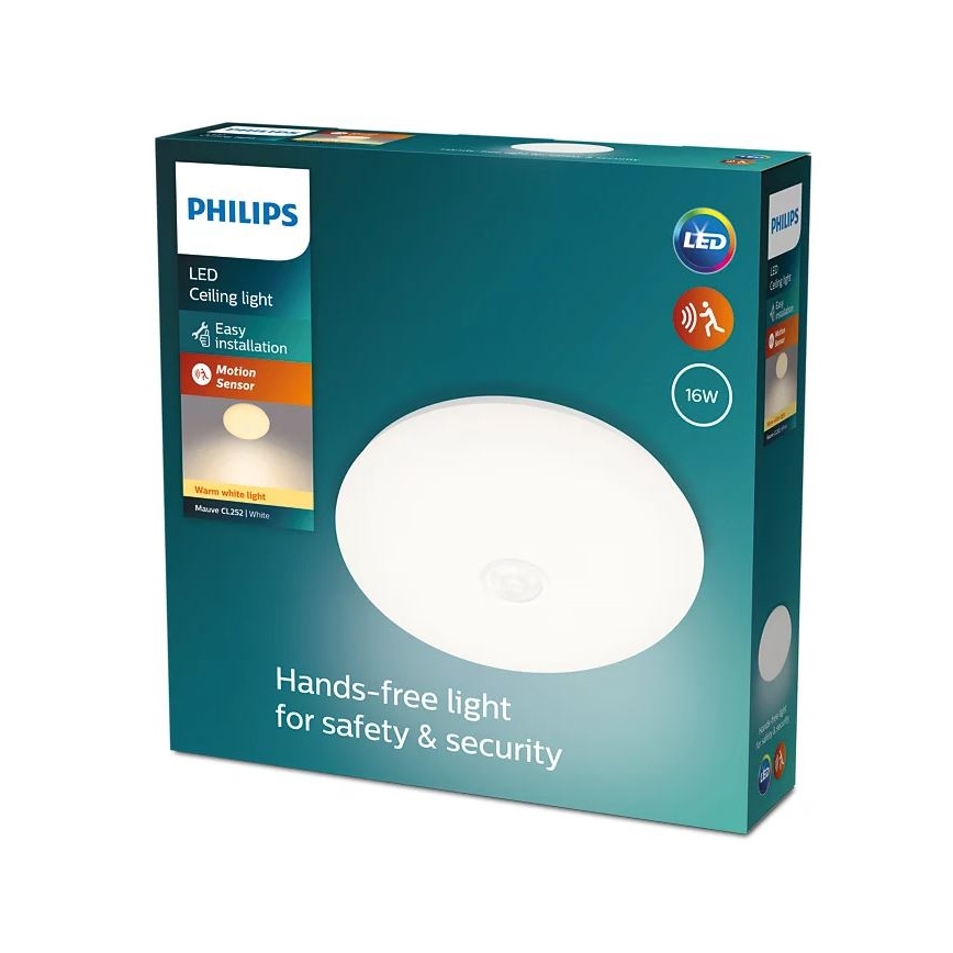 Philips - LED Stropné svietidlo so senzorom LED/16W/230V 2700K