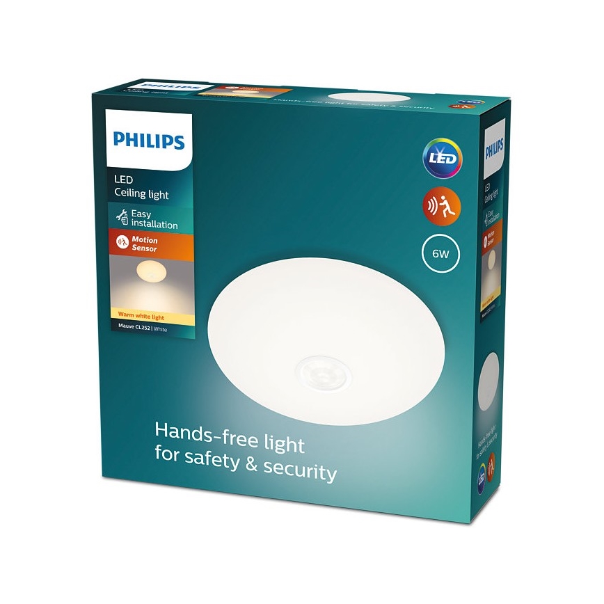 Philips - LED Stropné svietidlo so senzorom MAUVE LED/6W/230V