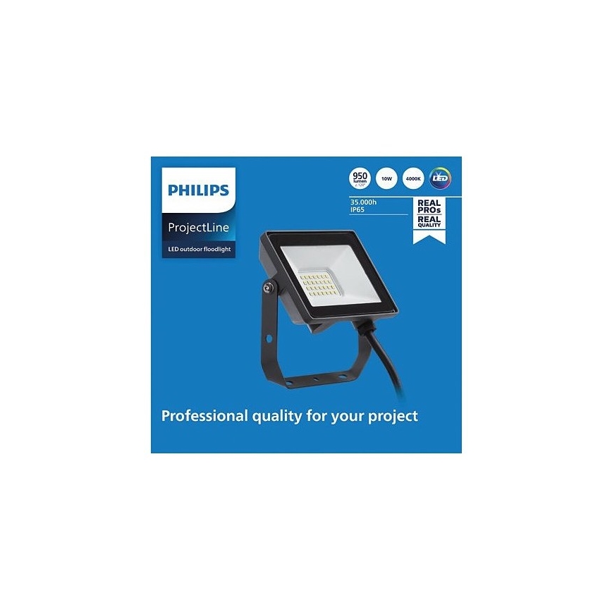 Philips - LED Vonkajší reflektor PROJECTLINE LED/10W/230V IP65 4000K