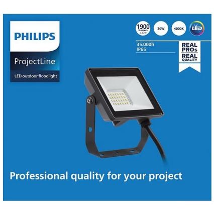 Philips - LED Vonkajší reflektor PROJECTLINE LED/20W/230V IP65 4000K