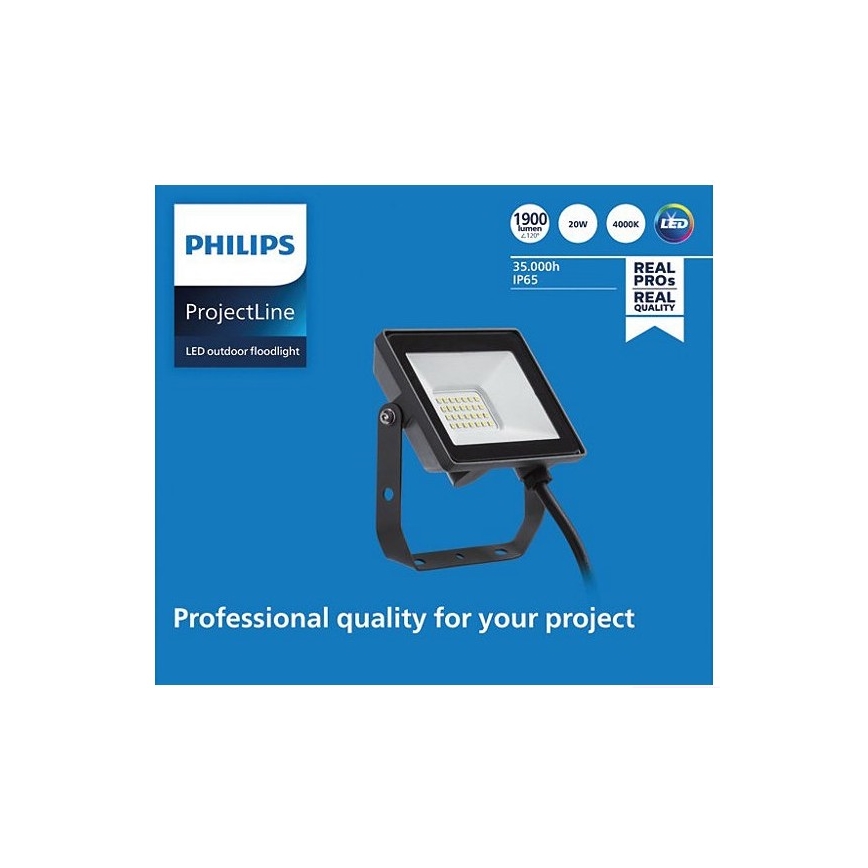 Philips - LED Vonkajší reflektor PROJECTLINE LED/20W/230V IP65 4000K