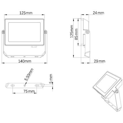 Philips - LED Vonkajší reflektor PROJECTLINE LED/20W/230V IP65 4000K