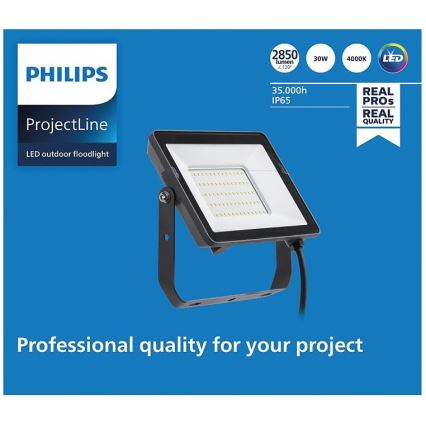 Philips - LED Vonkajší reflektor PROJECTLINE LED/30W/230V IP65 4000K