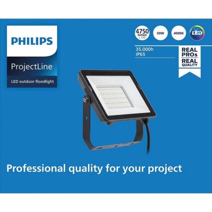 Philips - LED Vonkajší reflektor PROJECTLINE LED/50W/230V IP65 4000K