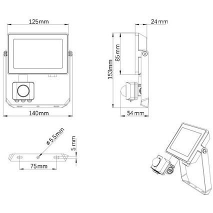 Philips - LED Vonkajší reflektor so senzorom PROJECTLINE LED/20W/230V IP65 4000K