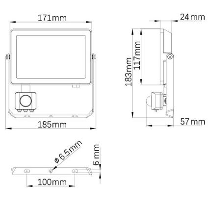 Philips - LED Vonkajší reflektor so senzorom PROJECTLINE LED/30W/230V IP65 4000K