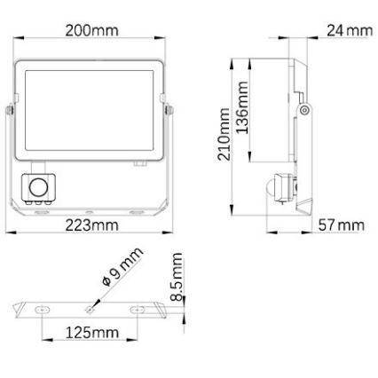 Philips - LED Vonkajší reflektor so senzorom PROJECTLINE LED/50W/230V IP65 4000K