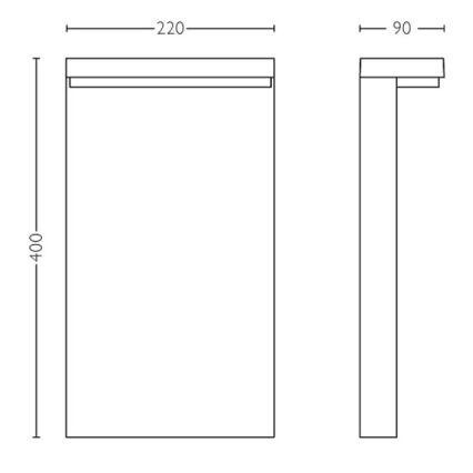 Philips - LED Vonkajšia lampa BUSTAN LED/3,8W/230V 2700K 40 cm IP44