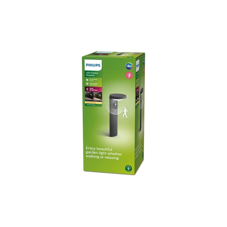 Philips - LED Vonkajšia lampa so senzorom LED/9W/230V 2700K IP44