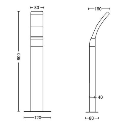 Philips - LED Vonkajšia lampa LED/12W/230V 4000K 60 cm IP44