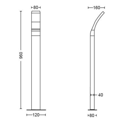 Philips - LED Vonkajšia lampa LED/12W/230V 4000K 96 cm IP44