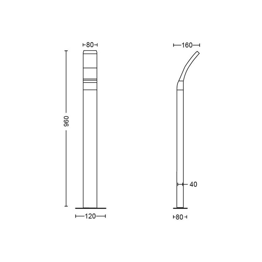 Philips - LED Vonkajšia lampa LED/12W/230V 4000K 96 cm IP44