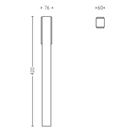 Philips - LED Vonkajšia lampa STRATOSPHERE LED/3,8W/230V 42 cm 2700K IP44