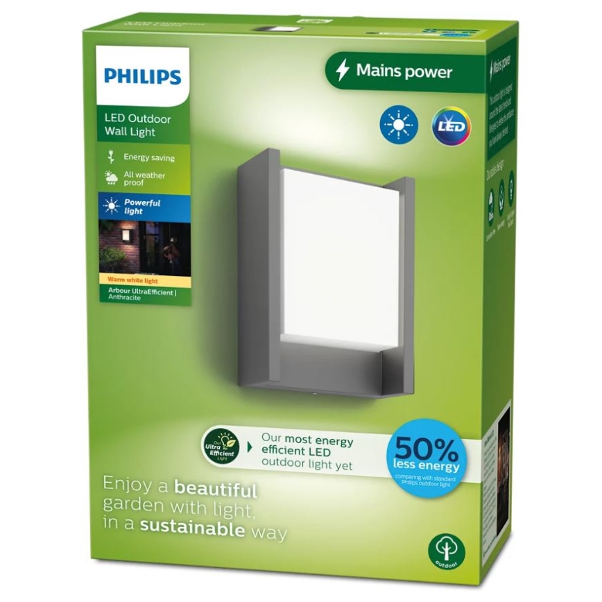 Philips - LED Vonkajšie nástenné svietidlo ARBOUR LED/3,8W/230V 2700K IP44