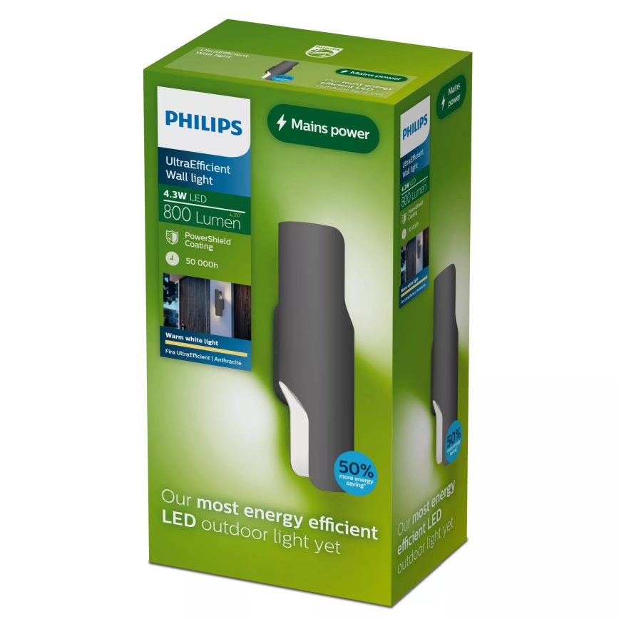 Philips - LED Vonkajšie nástenné svietidlo FIRA LED/4,3W/230V 2700K IP44