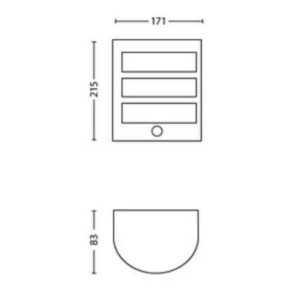 Philips - LED Vonkajšie nástenné svietidlo so senzorom PYTHON LED/3,8W/230V IP44