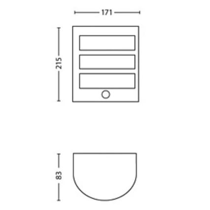 Philips - LED Vonkajšie nástenné svietidlo so senzorom PYTHON LED/3,8W/230V IP44