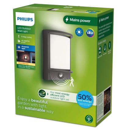 Philips - LED Vonkajšie nástenné svietidlo so senzorom SAMONDRA LED/3,8W/230V IP44