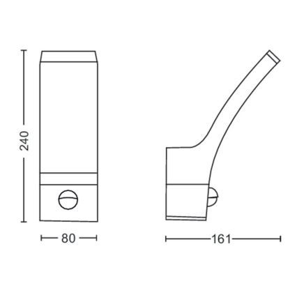 Philips - LED Vonkajšie nástenné svietidlo so senzorom LED/12W/230V 2700K IP44