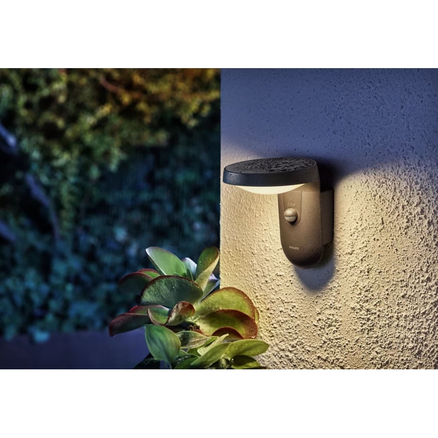 Philips - LED Vonkajšie nástenné svietidlo so senzorom LED/9W/230V 2700K IP44