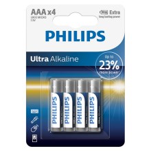 Philips LR03E4B/10 - 4 ks Alkalická batéria AAA ULTRA ALKALINE 1,5V 1250mAh